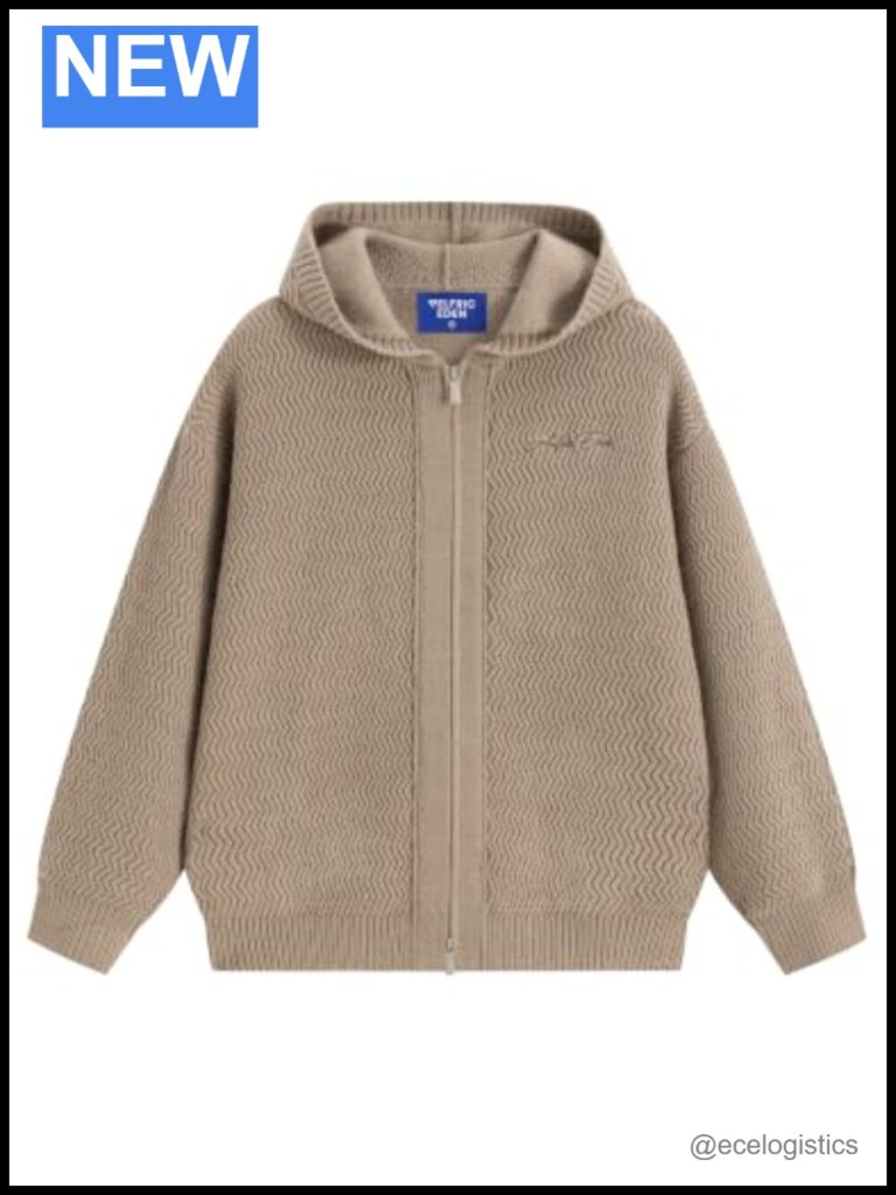 Hooded Cardigan Sweater Women Zip Up Chunky Knit Long Sleeve Drop Shoulder